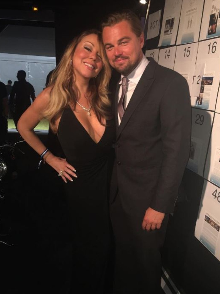 Mariah Carey cosies up to Leonardo Dicaprio in St Tropez, “Great job Leo.” Picture: Instagram