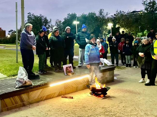 The vigil of Andres Pancha at Frankston Pier. Picture: Facebook/Advance Frankston