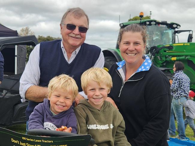 Ken Turner with daughter Nicola Turner and grandchildren Charlie and Darcy Price. Picture: Supplied