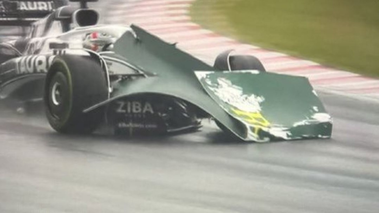 Gasly with debris on his car