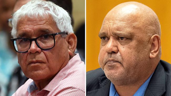 Noel Pearson, right, has rubbished renewed calls to remove from the voice to parliament proposal the power to advise executive government, after long-time public servant Mick Gooda, left, expressed concerns the voice proposal would fail. Pictures: Evan Morgan/Martin Ollman