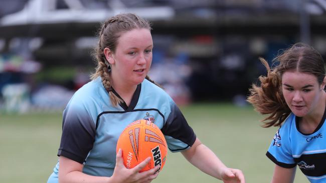 Battle of the Best, Statewide Touch Football Association competition run by Geelong association held at King Lloyd Reserve Newtown. Geelong Grammar ( Blue with black shoulders)V Warrnambool Portland Picture: Mark Wilson