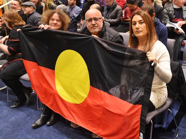 Supporters for Darebin council’s ditching of Australia Day at the vote. Picture: Tony Gough