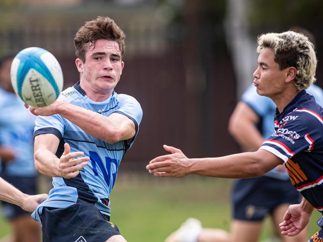 08/03/25. News Local. Sport. Daceyville, Sydney, NSW. Pics by Julian Andrews.Action pictures from the NSW Waratahs U18 contact trial training game v Eastern Suburbs at Daceyville.