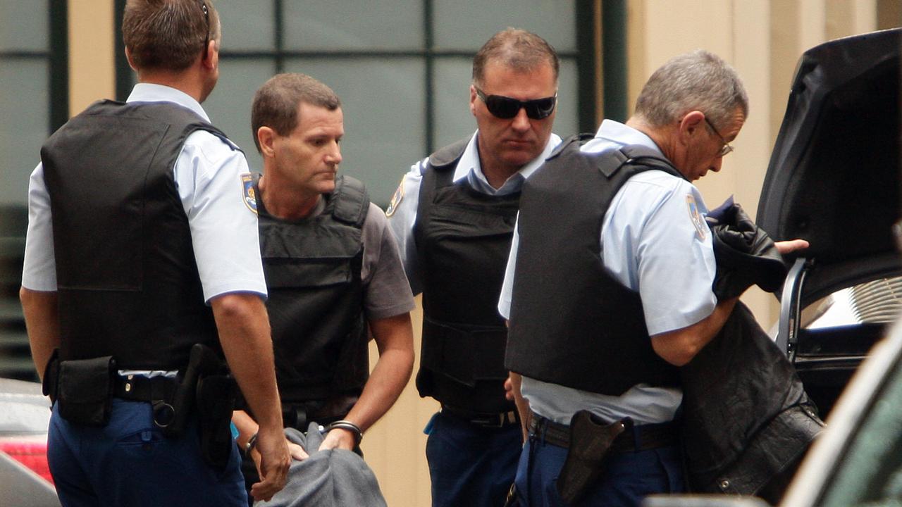 Former assistant director of the NSW Crime Commission Mark Standen, when he was led into his committal hearing at Central Local Court in Sydney.