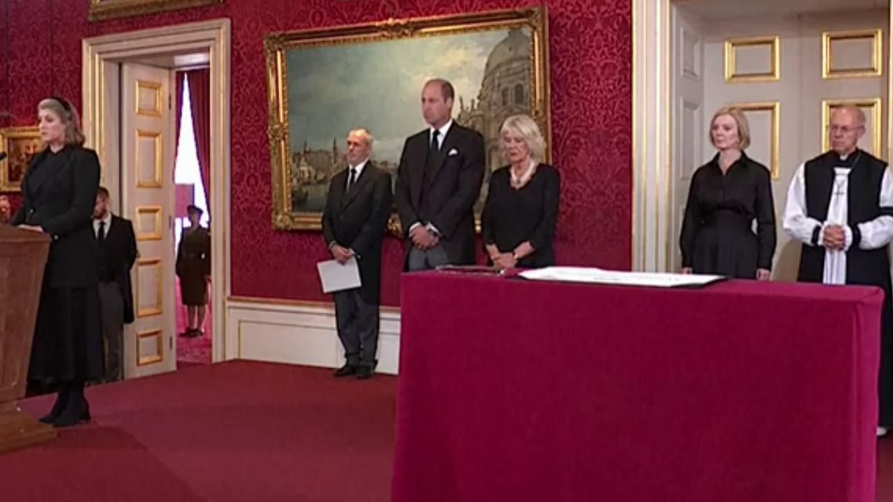 The Accession Council officially names King Charles III in accession to the throne at St James’s Palace. Picture: ABC News