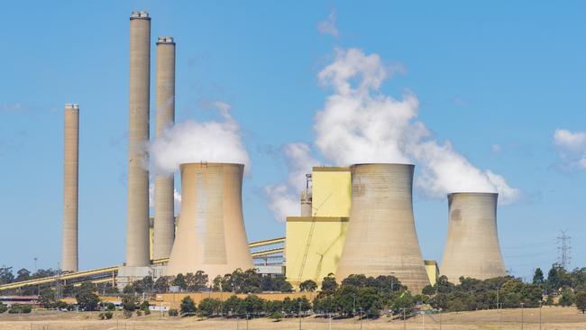 Close-up view of a huge coal-fired power station