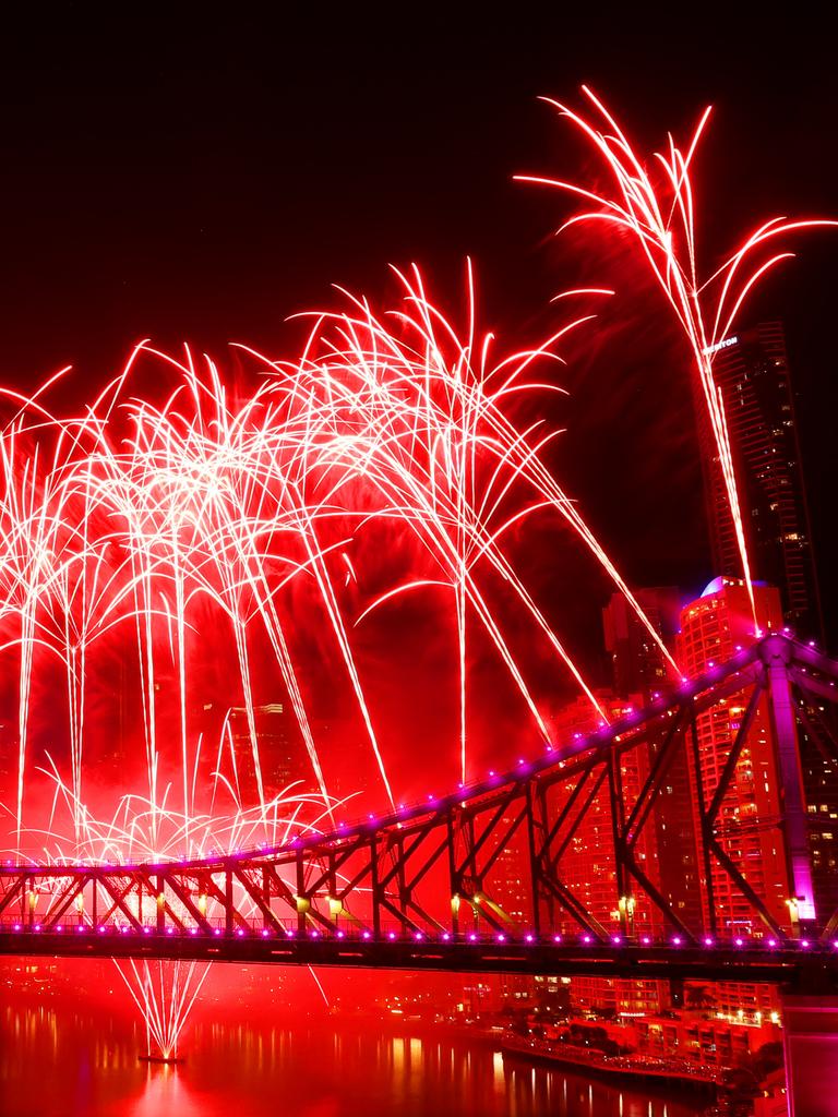 Fireworks at RiverFire from Howard Smith wharves, City, on Saturday 2nd September 2023 - Photo Steve Pohlner