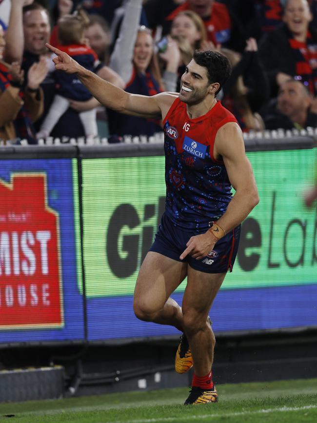 Christian Petracca addressed his teammates on Monday morning. Picture: Michael Klein