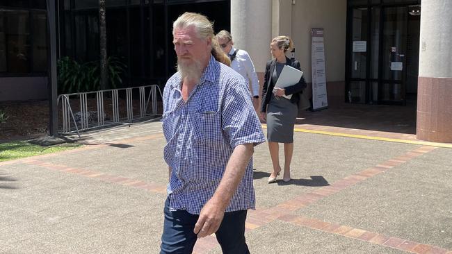 Thomas Byrnes leaves the Cairns courthouse precinct after day three of an inquest into the disappearance of Kowanyama mother Allison Neridine Bernard in December 2021. Mr Byrnes was the last person to see Ms Bernard alive when she disappeared from the Archer River Quarry in February 2013.