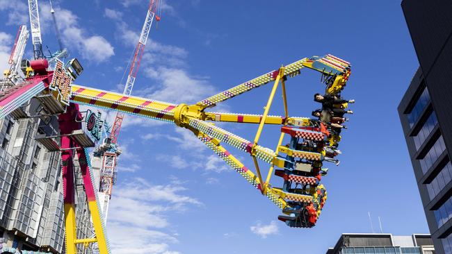 Kids rides at RNA Showgrounds for Ekka. Picture: Richard Walker