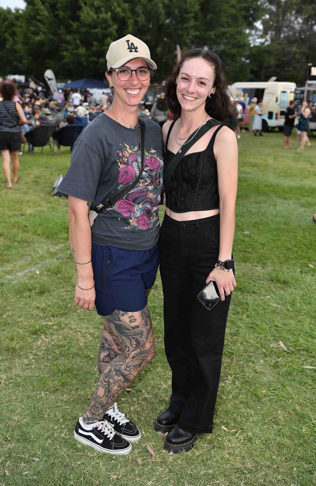 Breanna Collins and Maggie McGilliray at Sounds of Rock 2024 in Hervey Bay. Picture: Patrick Woods.