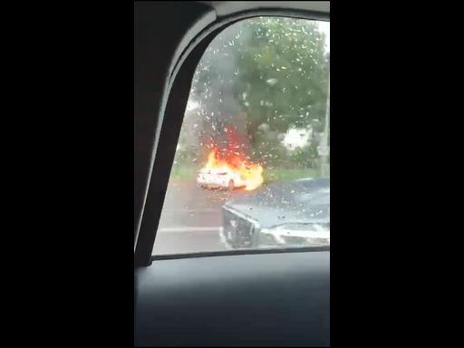 Car fire on Punt road Melbourne