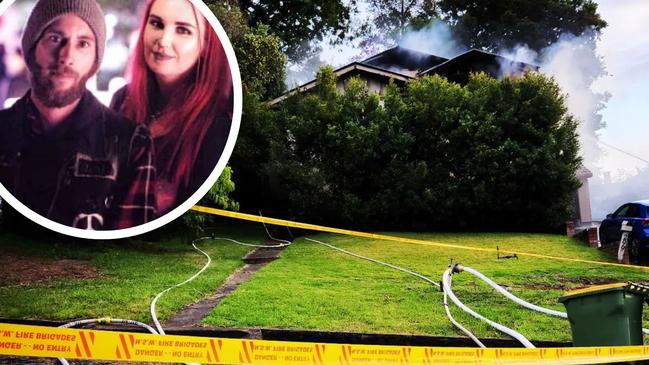 Eli Roth and Jess Shields of Lismore at their house that burnt down on Monday.