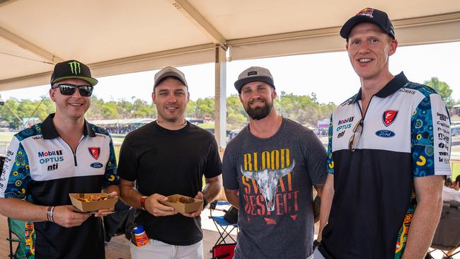 Josh Clarke, Mitch Woods, Sean Morell and Ben Rowee at the 2023 Darwin Supercars. Picture: Pema Tamang Pakhrin
