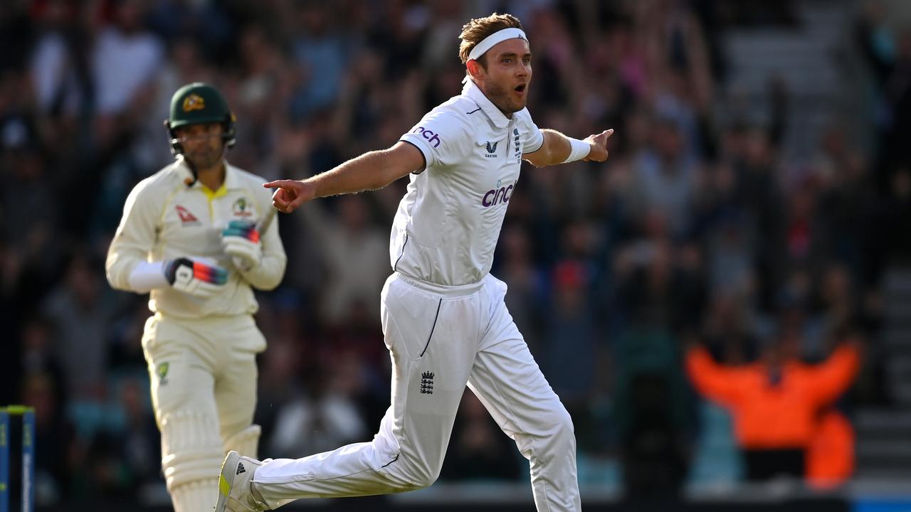 Stuart Broad of England. Photo by Gareth Copley/Getty Images