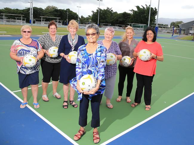 Cairns netball life members and founding members of cairns netball came together to have a lunch and see their courts. Heather McLaren, Jill Fowler, Fran Kilfoy, Esme Pitt, Carol Duncan,Kym Mcphee-Smith and Drina Keller. PICTURE: JUSTIN BRIERTY