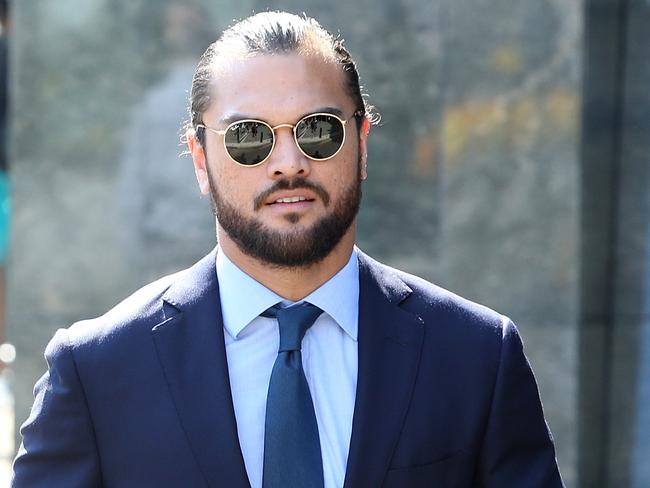 Karmichael Hunt outside court in Brisbane this week. He had a drug charge against him dropped.