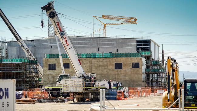 Osborne shipyard rises from the dust at Port Adelaide. Picture: Mike Burton