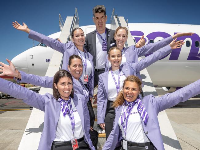 Bonza Airline lands at Avalon Airport. Picture: Tony Gough