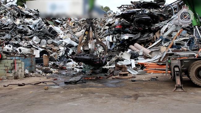 An alleged Gold Coast hoon's car is crushed by Queensland Police.