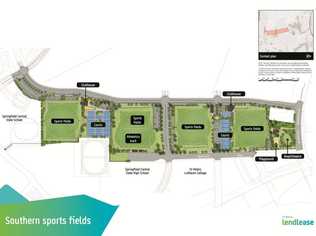 Lendlease's Springfield Rise will feature the district's biggest sporting fields. Photo Contributed. Picture: Contributed