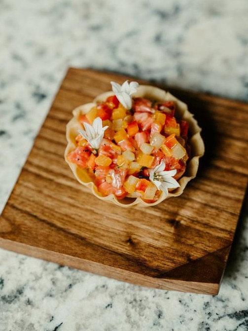 Venison loin tartlet with plantain and ajicero. Picture: Arianna Harry