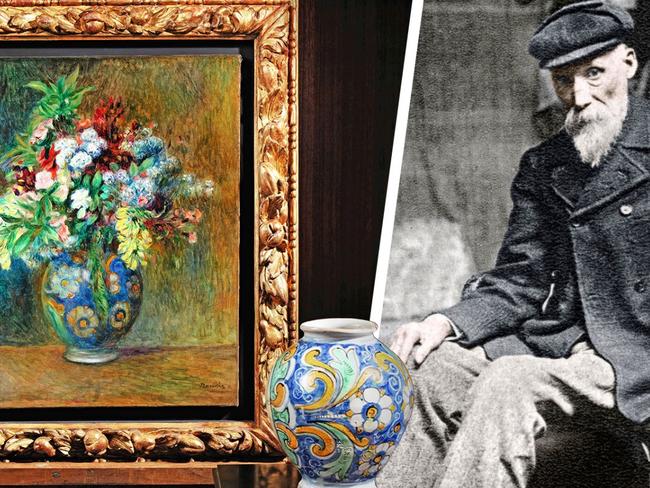 The blue and orange vase was a favourite prop of the French artist, who used it in several still-life paintings. Picture montage: The Times