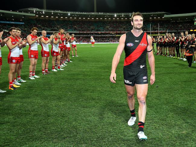 Essendon's Jobe Watson after playing his final match. Picture: Michael Klein