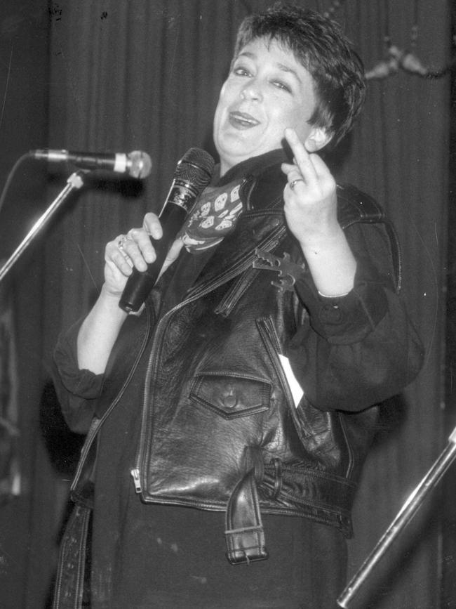 Wendy Harmer at The Palace nightclub in St Kilda in 1990.