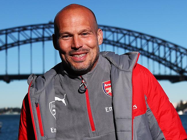 Arsenal legend Freddie Ljundberg in Sydney to promote the Gunners friendlies against Sydney FC and the Wanderers, at Blues Point Reserve Sydney. Picture Brett Costello