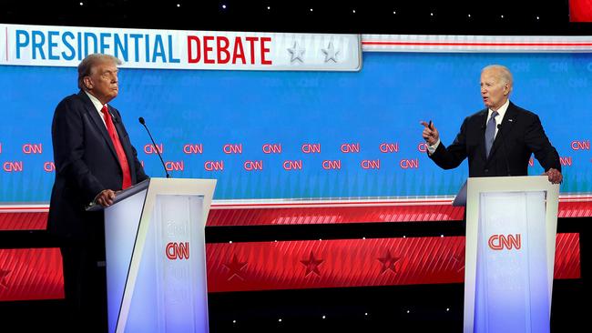 Joe Biden and Donald Trump participate in the CNN Presidential Debate at the CNN Studios.