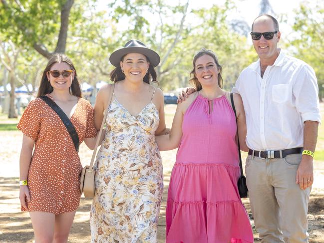 Emma Nearmy, Shenise Gaymer, Lauren Symons and Damien O'Brien at the Katherine Races 2022. Picture: Floss Adams.