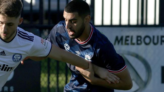 NPL Victoria: Moreland City v Oakleigh Cannons: Stefan Valentini of Oakleigh at CB Smith Reserve, on Saturday May 13, 2023 in Fawkner, Australia.Picture: Hamish Blair