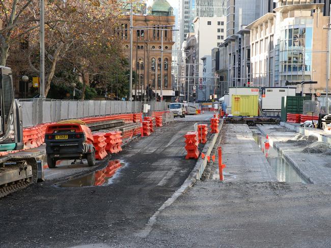 Corner of George Street and Bathurst Street where work started more than 18 months ago.