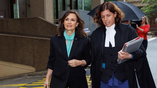 Lisa Wilkinson entering court with her barrister Sue Chrysanthou SC. Picture: NCA NewsWire/David Swift.