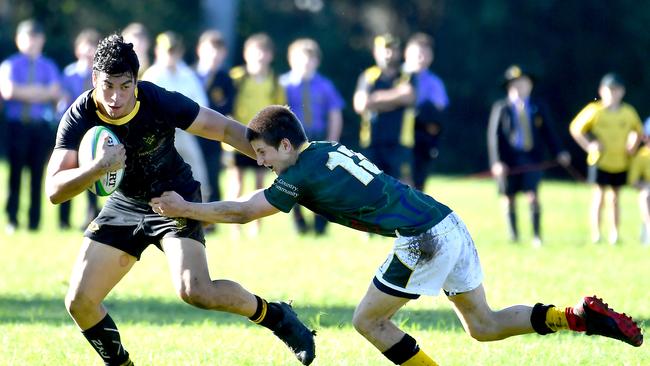 St Laurence's player Mikael Ibrahim in the AIC First XV. Picture, John Gass