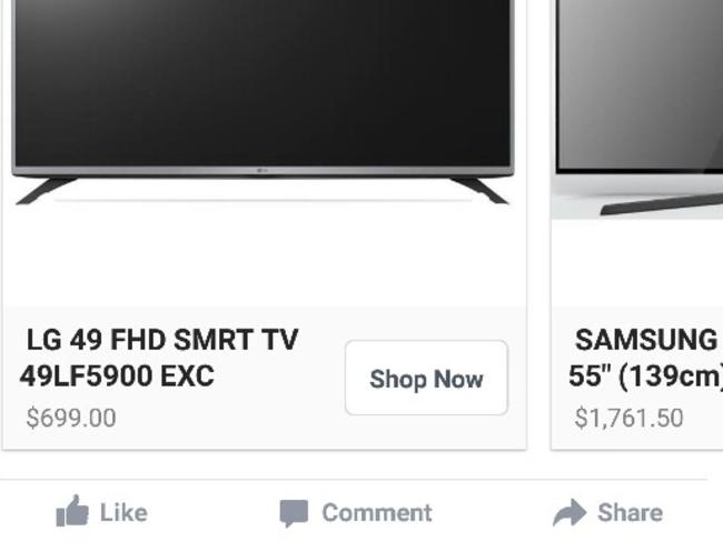 Not such a hot deal after all ... Mái Medina’s television, still advertised on Facebook, failed to show up.