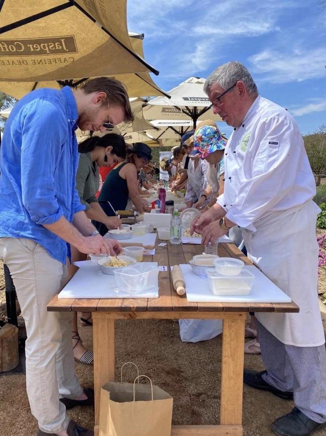 Making pasta at Foodie Shots' Pasta Class at Bunnyconnellen Olives and Vineyard.