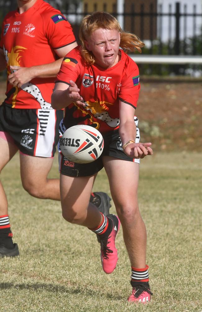 Cowboys Cup Schoolboys Football at Kern Brothers Drive. Ignatius Park College against Kirwan SHS (black). Picture: Evan Morgan