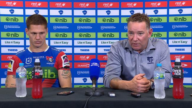 Knights coach Adam O’Brien has slammed the club’s supporters who booed his side at halftime against the Sea Eagles on Thursday night.