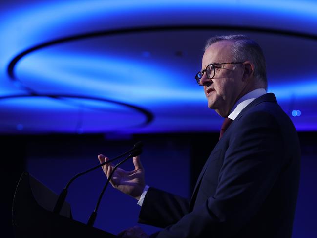 4/4/24: PM Anthony Albanese at the COSBOA conference in Sydney. John Feder/The Australian.