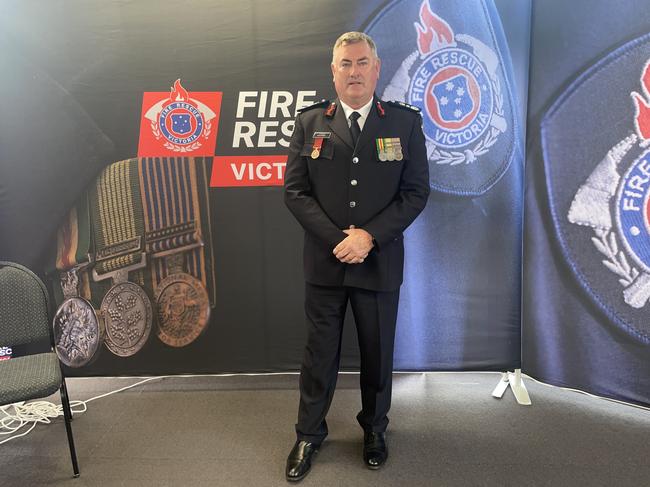 Australian Fire Services Medal recipient Commissioner Gavin Freeman at the FRV Long and Good Service Awards Ceremony in Traralgon on Wednesday, November 27, 2024. Picture: Jack Colantuono