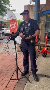 Senior Constable Mr Molloy discusses E-scooters.