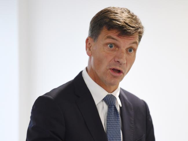 Federal Minister for Energy Angus Taylor addresses the New South Wales Business Chamber in Sydney, Friday, May 10, 2019. (AAP Image/Dean Lewins) NO ARCHIVING