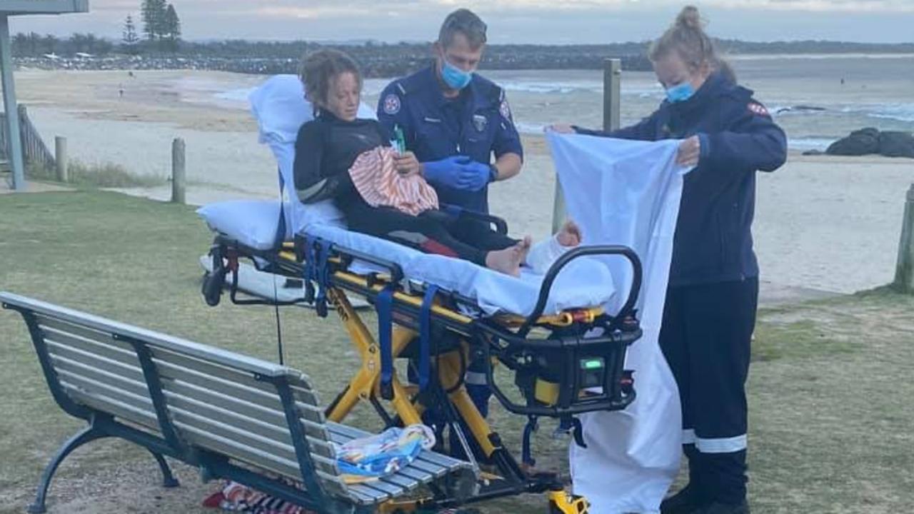 The teenage boy was taken to hospital in stable condition after the shark attack. Picture: Port Macquarie ALS Lifeguards.