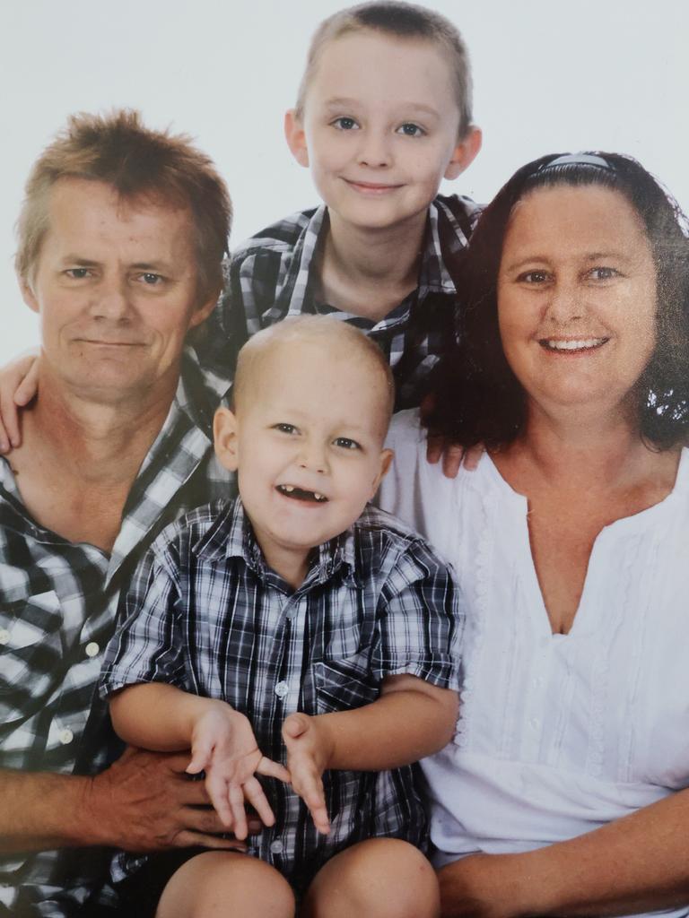 Eloise and Frank Lambourn with their sons Chris and Ben when they were young. Picture: Brendan Radke