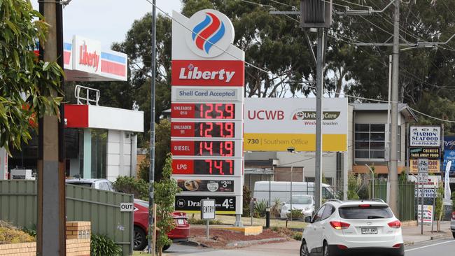 Just 100 metres south of this Liberty was another service station trying to sell petrol for 50 cents a litre more. Picture: AAP Image/Dean Martin