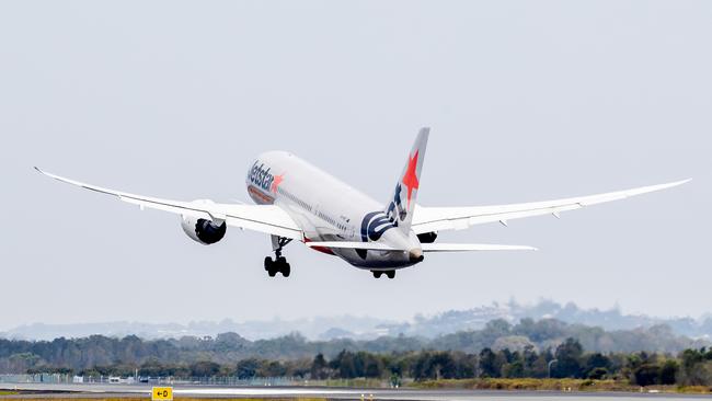 Jetstar Flight JQ49 takes off from Gold Coast Airport in the first direct route to Seoul by any low cost carrier from Australia. Picture: Luke Marsden