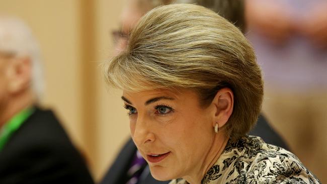 Minister for Employment Senator Michaelia Cash appearing at a Senate Education and Employment Legislation Committee at Parliament House in Canberra. (Pic: Kym Smith.) Cash resists calls to resign over AWU leak